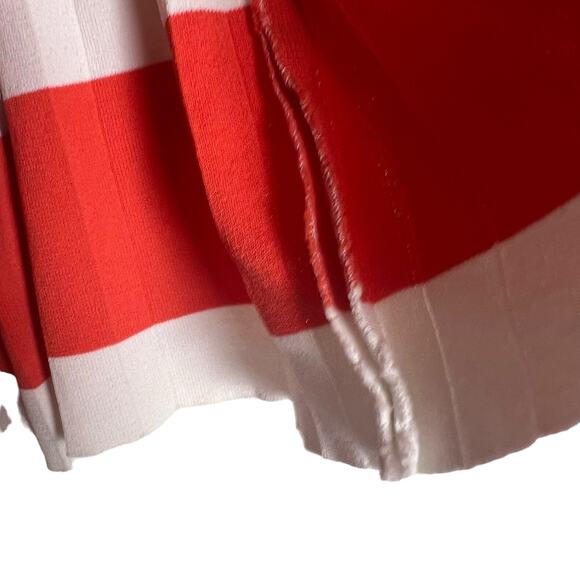 Romeo + Juliet Orange White Striped Pleated Skirt Puff Sleeve Top Co-Ord Set S - Picture 11 of 14